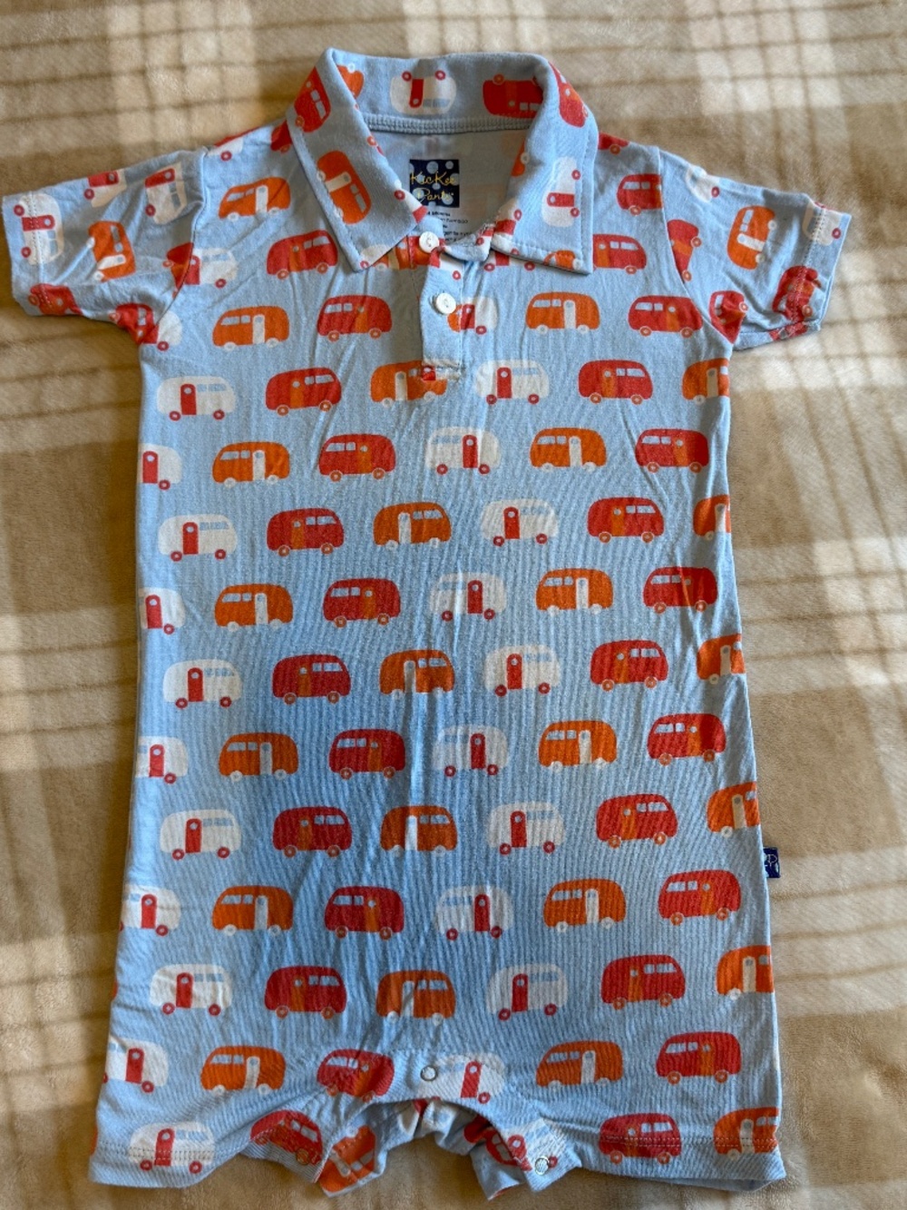 Kickee Pants Pond Campers Polo Romper- Size 18-24 Months
